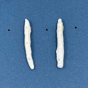 Hand Made sterling silver freshwater stick pearl drop earrings - GM1001